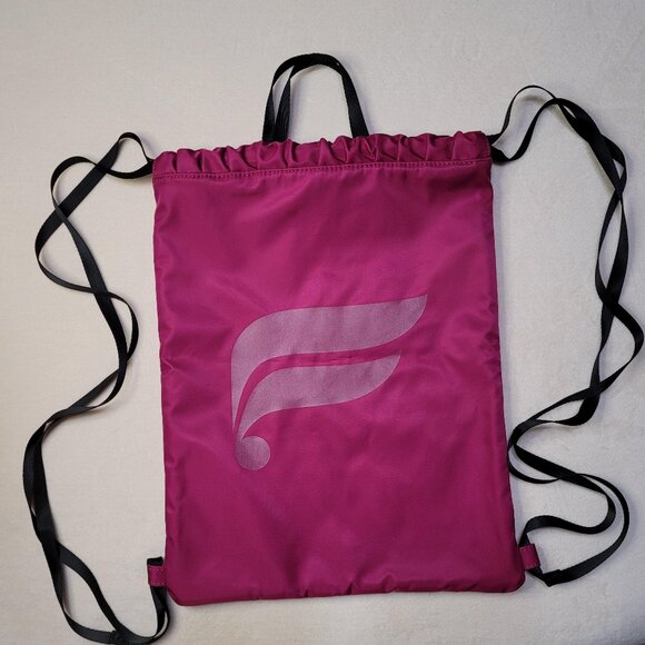 Fabletics - Raspberry, Quilted, Drawstring Backpack/Cinch Sack/Gym Bag EUC - Picture 1 of 10